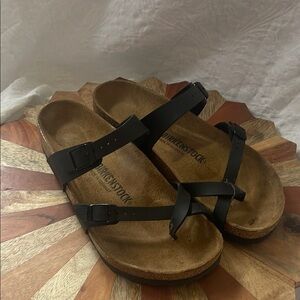 Birkenstock Mayari Birko-Flor - Black Cross-Strap Sandals